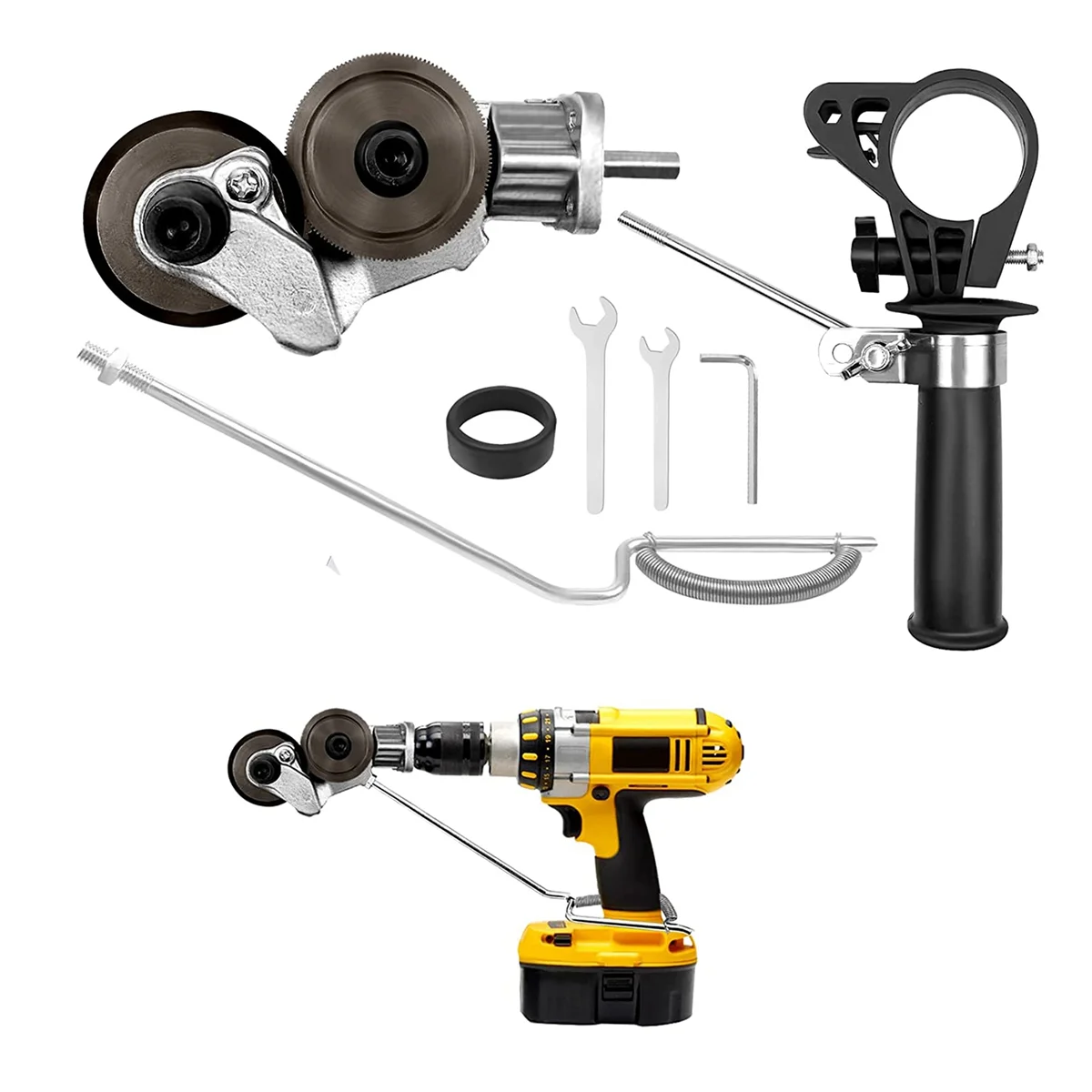 

Electric Drill Plate Cutter Attachment Metal Cutter Sheet Metal Cutter Drill Attachment Double Headed Drill Plate Cutter
