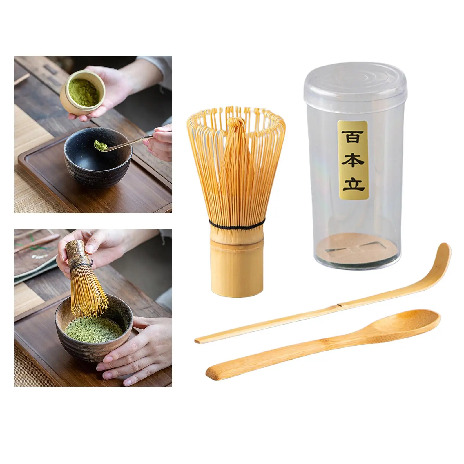 Bamboo Matcha Whisk Set Traditional , Tea Spoon Bamboo Whisk & Holder Matcha