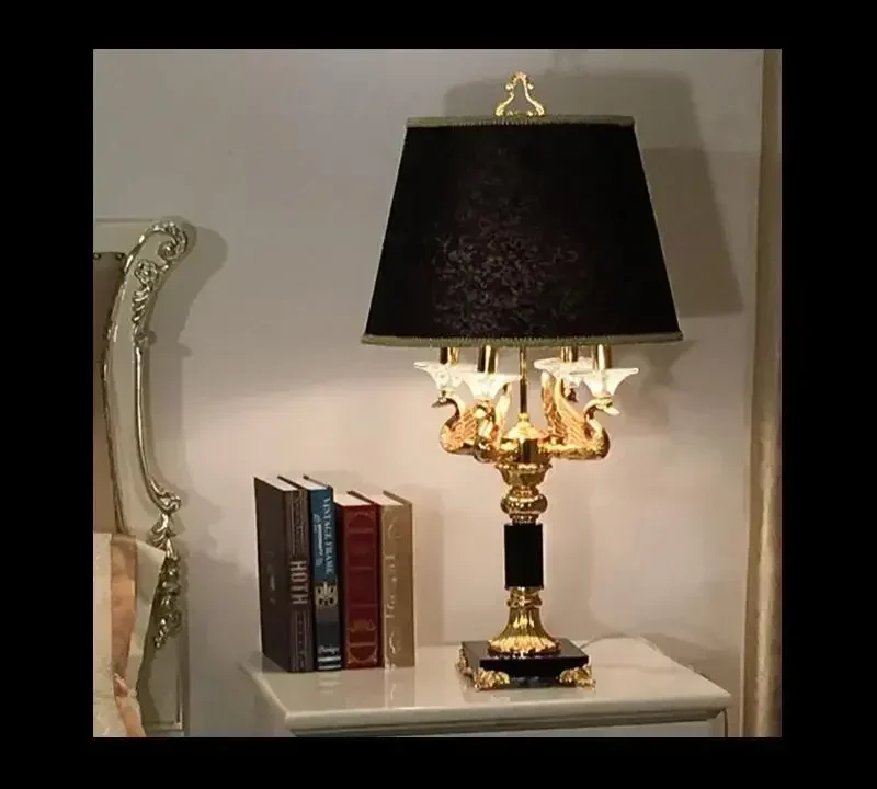 Description Picture 3 of itemGolen Crystal Table Lamp D40cm H76cm Crystal Desk Lamp European Style E14 Bedroom Bedside Lighting Fixture Lamp