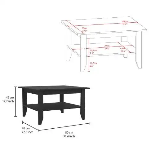 Primary Living Space Tables Dayton Black 2 Piece Living Room Set 5