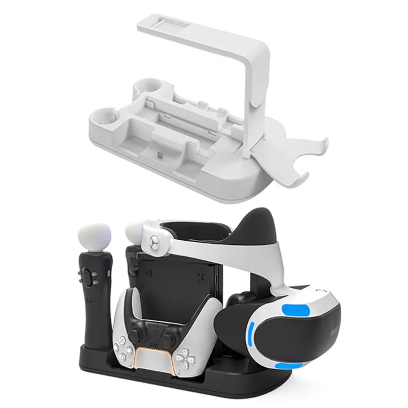 

6 in1 for PS VR Vertical Stand for PS5 VR Glasses Connector Storage Kit Joystick Charging Station