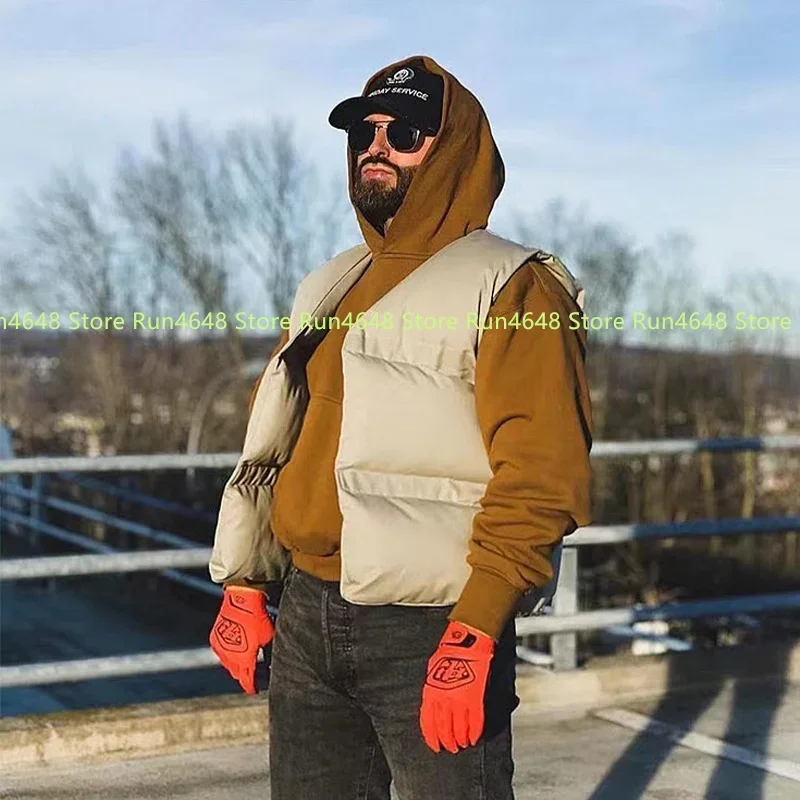 Hip Hop Double Wear Loose High Street Thickened Kanye Autumn/Winter Vest Coat