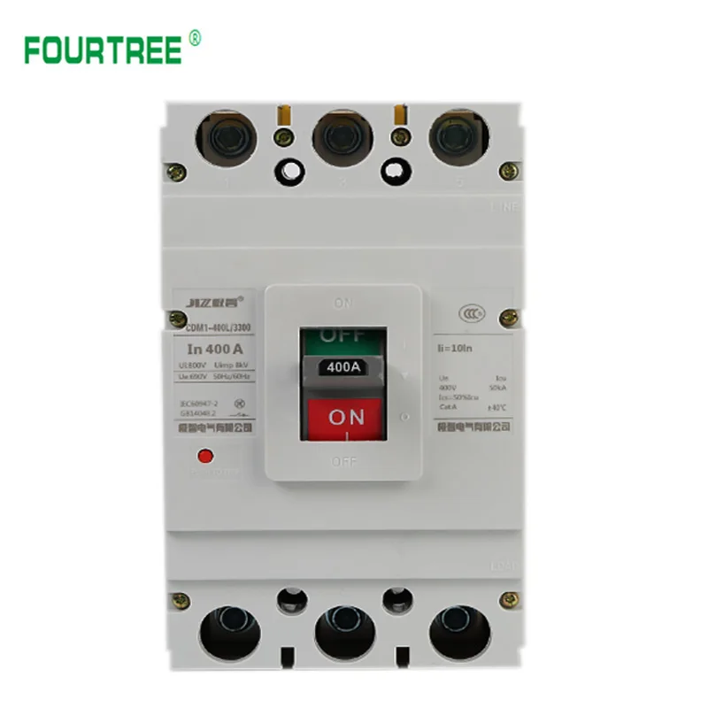 

3P 315A 350A 400A MCCB Moulded Case Circuit Breaker Short Circuit Overload Protection AC Air Switch CDM1-400L/3300 400V 50-60Hz