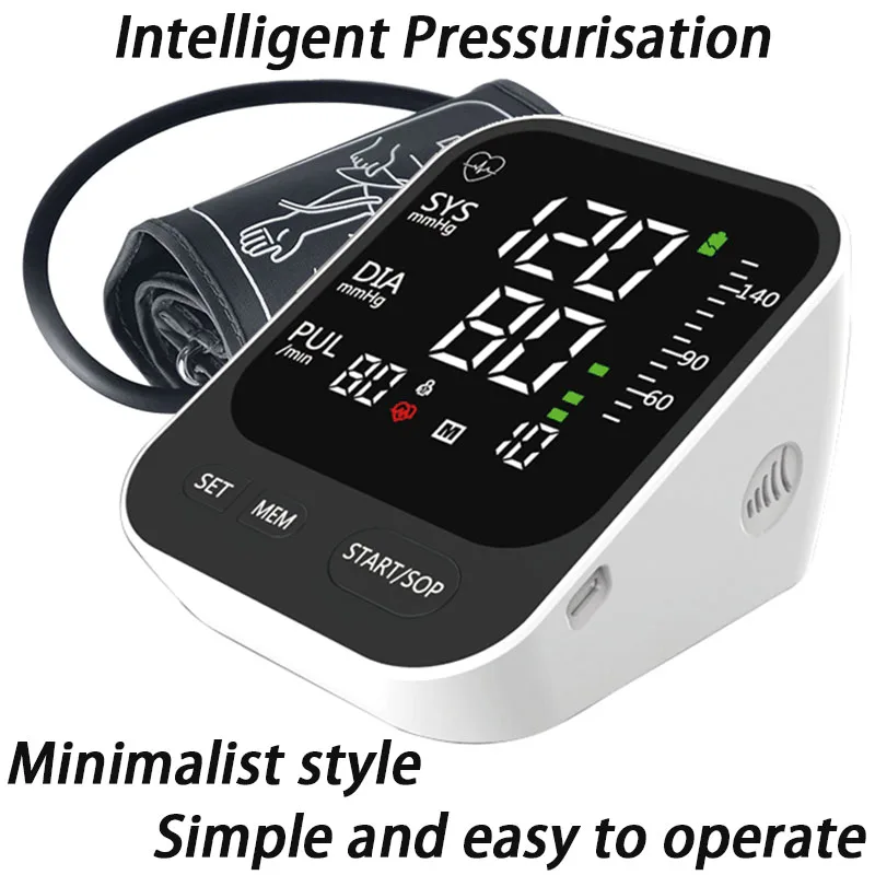 Wrist Blood Pressure Monitor Digital Voice Heart Rate Blood Pressure Monitor Portable Digital Voice Home Medical BP