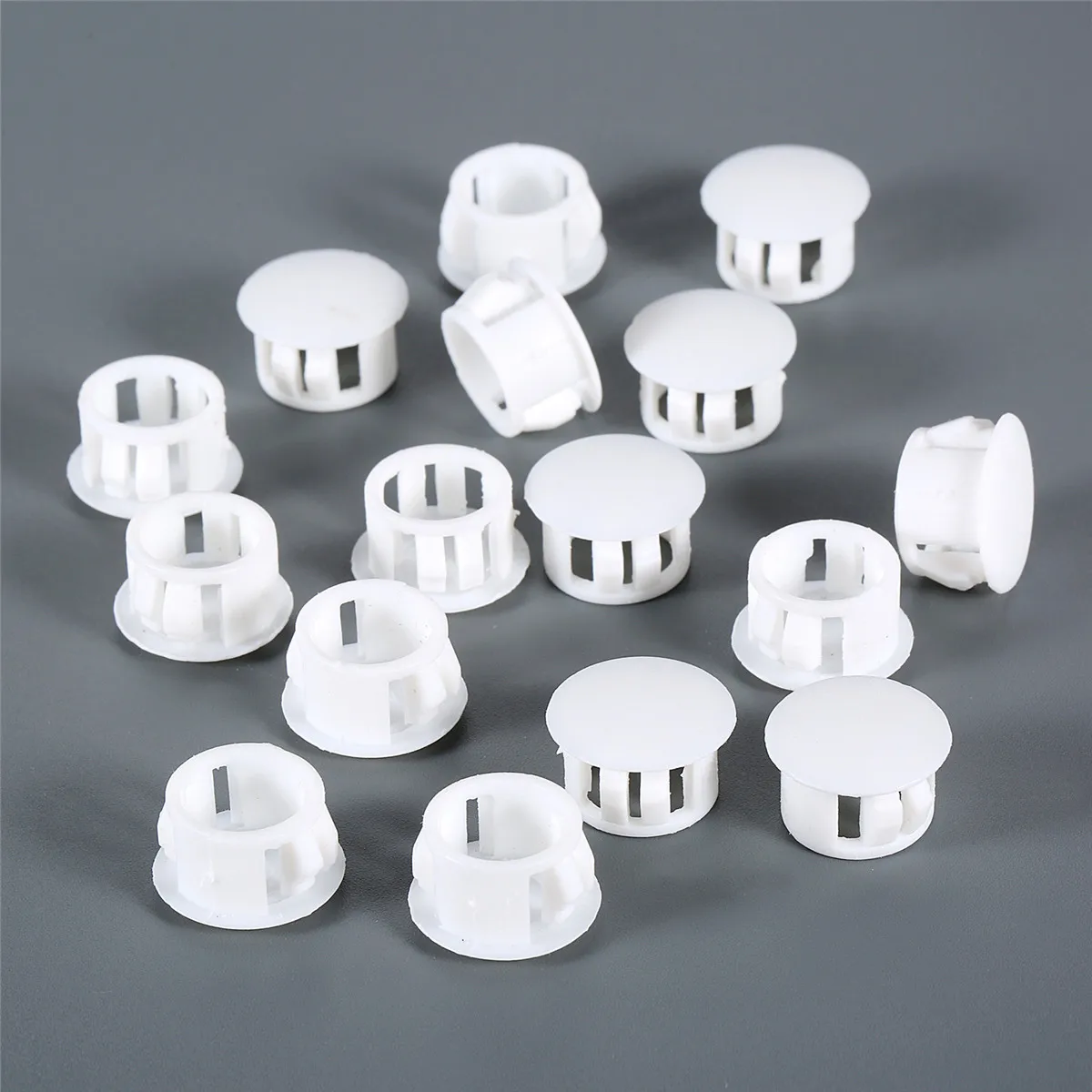 50pcs/set Hole Plugs 5/6/8/10/12/13/14mm Nylon Snap-on Dust Cover Tube Flat Cap Plugging Pipe Furniture Screw Hole