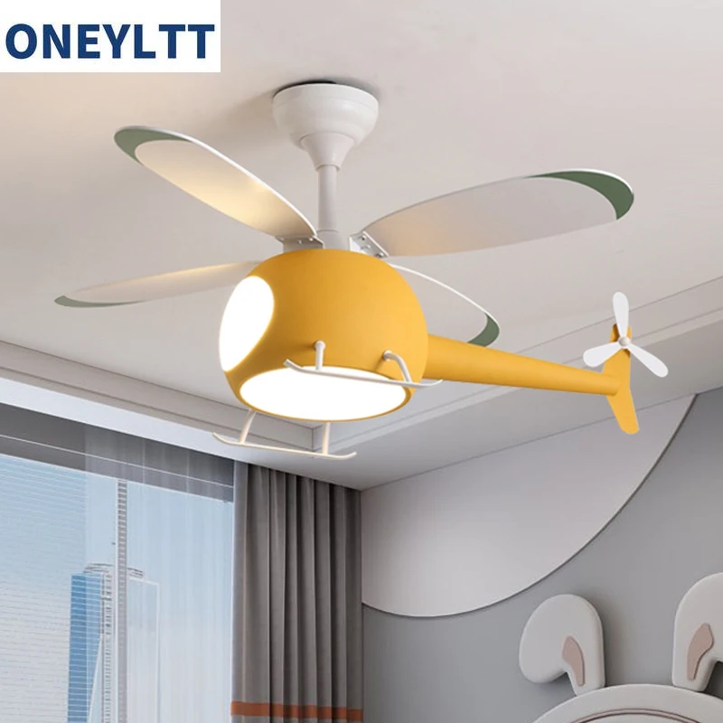 Children Room Ceiling Fan Lamp With Light Electric Fans Lights Small Bedroom Deco Cooling Decorations Remote Control