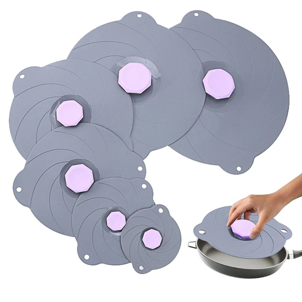 6Pcs Universal Silicone Lids for Pots and Pans Heat Safe Reusable