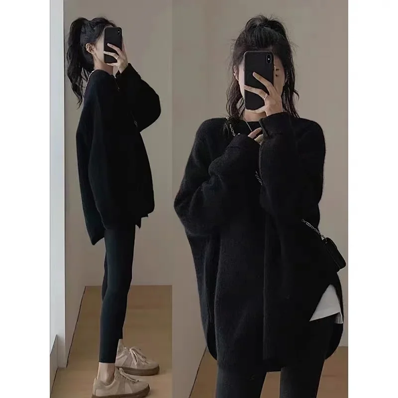 Autumn and Winter Pregnant Woman Clothes Set Plus Size Irregular Sweater+Belly Leggings Twinset Fashion Maternity Pants Suits