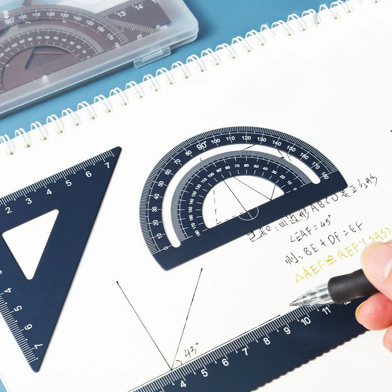 Aluminum Alloy Multifunctional Set of Rulers Rulers Triangles Metal Stamping Processing Precision Math Drawing Tools
