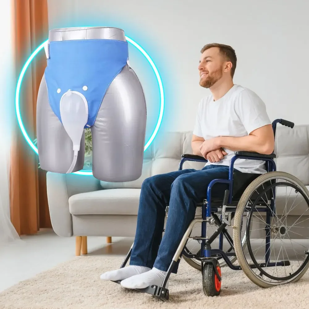 Men Wearable Urine Drainage Bag Silicone Urinal Collector Pee Holder with Catheter 1000ML 2000ML for Male Incontinence Bedridden