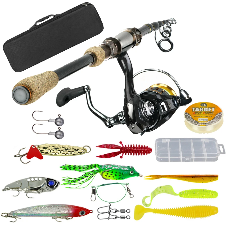 Fishing Rod And Reel Combos Carbon Fiber Telescopic Fishing Pole With