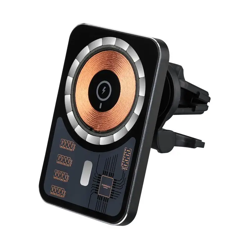 

15W Fast Charging Auto-Clamping Air Vent Mount Phone Holder Built-in Cooling Fan For IPhone 13 S22 Auto-Clamping Phone Holder