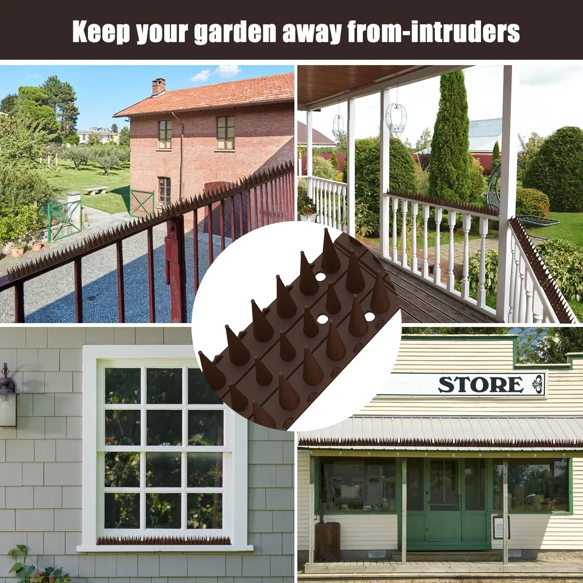 Plastic Anti-Perch Bird Spikes — 12 Pcs