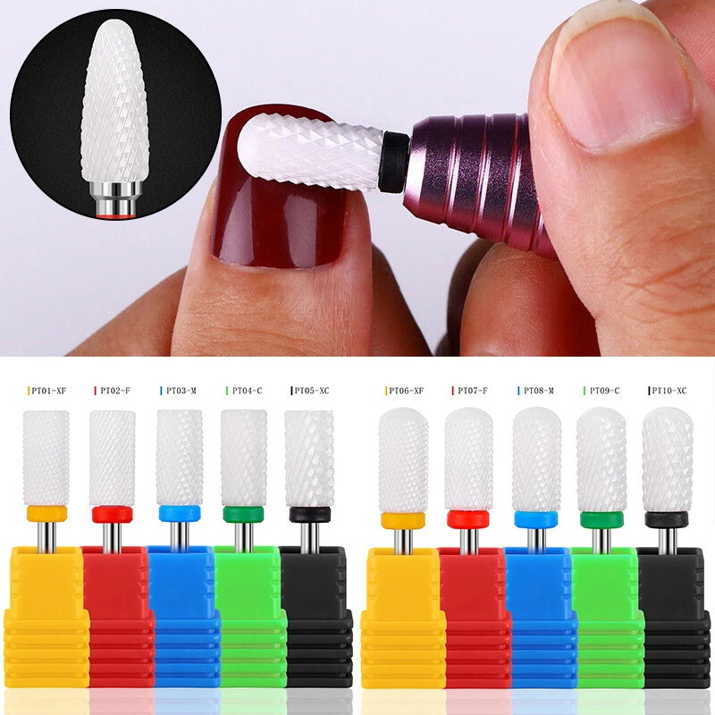 Ceramic Nail Drill Bits Gel Polish Remove Dead Skin Clean Electric