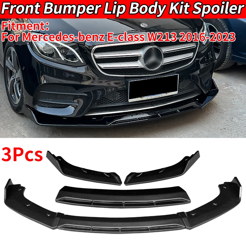 

For Mercedes-Benz E-class W213 2016-2023 Car Front Bumper Splitter Lip Spoiler Body Kit Diffuser Protector Cover Accessories