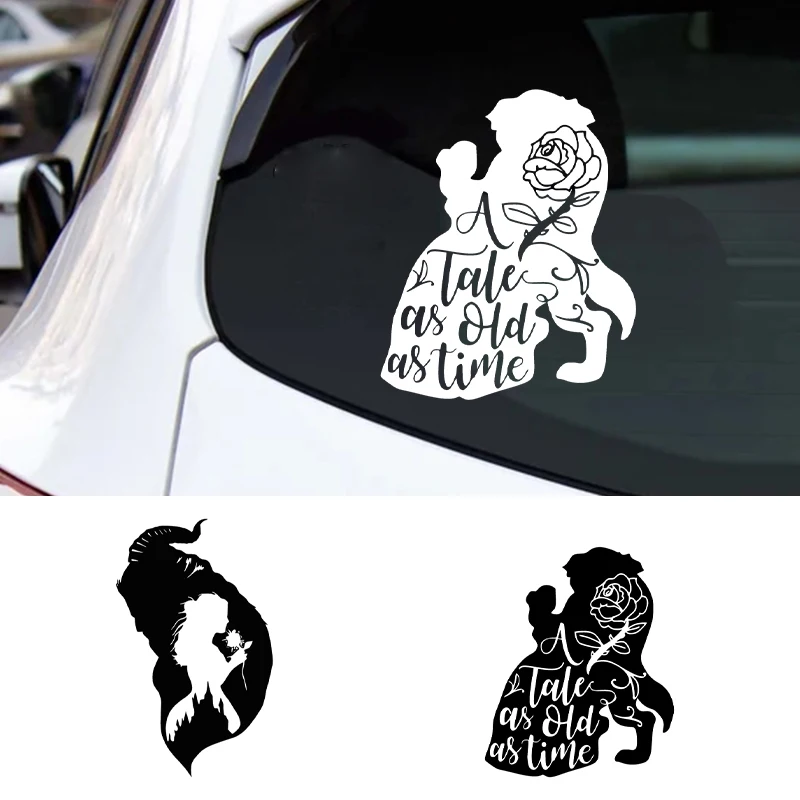 Beauty And The Beast Princess Vinyl Art Sticker Laptop Car Window Decalcomanie Tale As Old As Time Cartoon Neonate Room Wall Decor