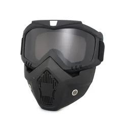 Enhanced Tactical Full Face Protective Mask with Goggles - UV Proof, Windproof, Anti - Fog for Paintball and Airsoft (026 black)