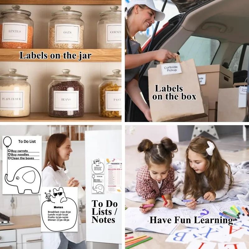 15 Rolls Mini Printer Sticker Paper, Thermal Sticker Paper Self-Adhesive, 57 x 25 mm, Halloween Christmas DIY Stickers for Kids