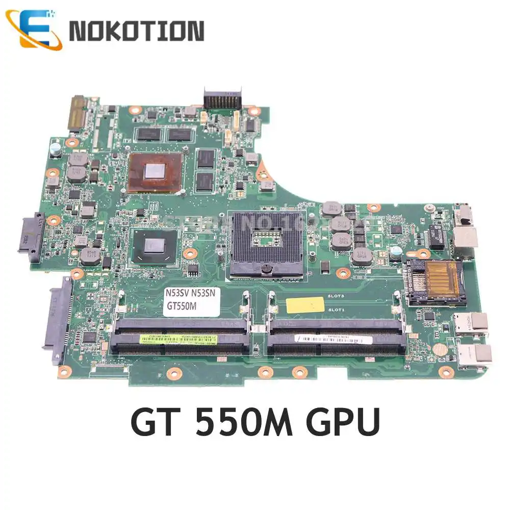 Nokotion N53sv Main Board For Asus N53sv N53sn Laptop Motherboard With 4  Memory Slot Hm65 Ddr3 With Gt 550m Graphics - Laptop Motherboard -  AliExpress