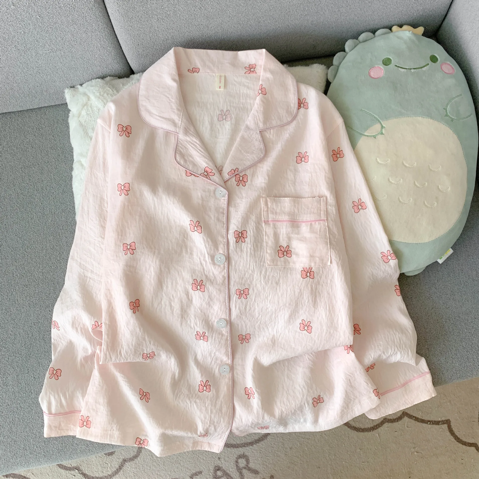 Spring/Autumn New Arrivals: Cloud-Print Cotton Long-Sleeved Pyjama Set for Women Adorable Sweetheart Style Nightwear Homewear Se S88110d7d15c846f0b5299d0035b917af5