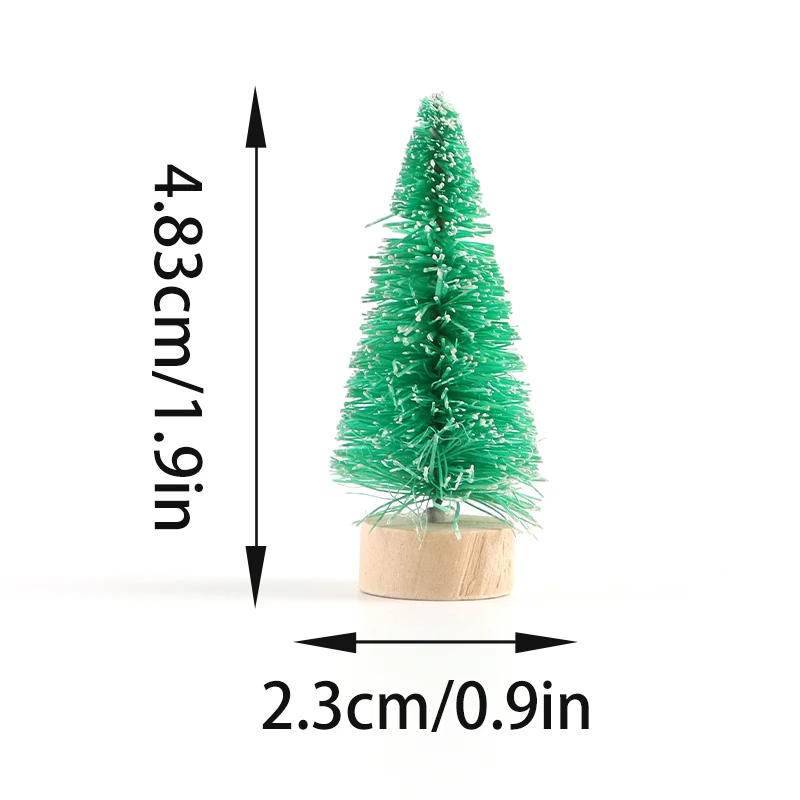 (10pieces/bag)2.3x4.83CM Mini Christmas Tree Party Decoration Cedar Ornament New Year Scene Layout Design Sense
