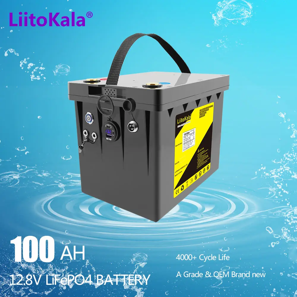 Liitokala 12.8V 100Ah 120Ah Lifepo4 Batteria Power Bank 12V Batterie Ricaricabili Batteria Per Uscita Rv Outdoor/5V/12V