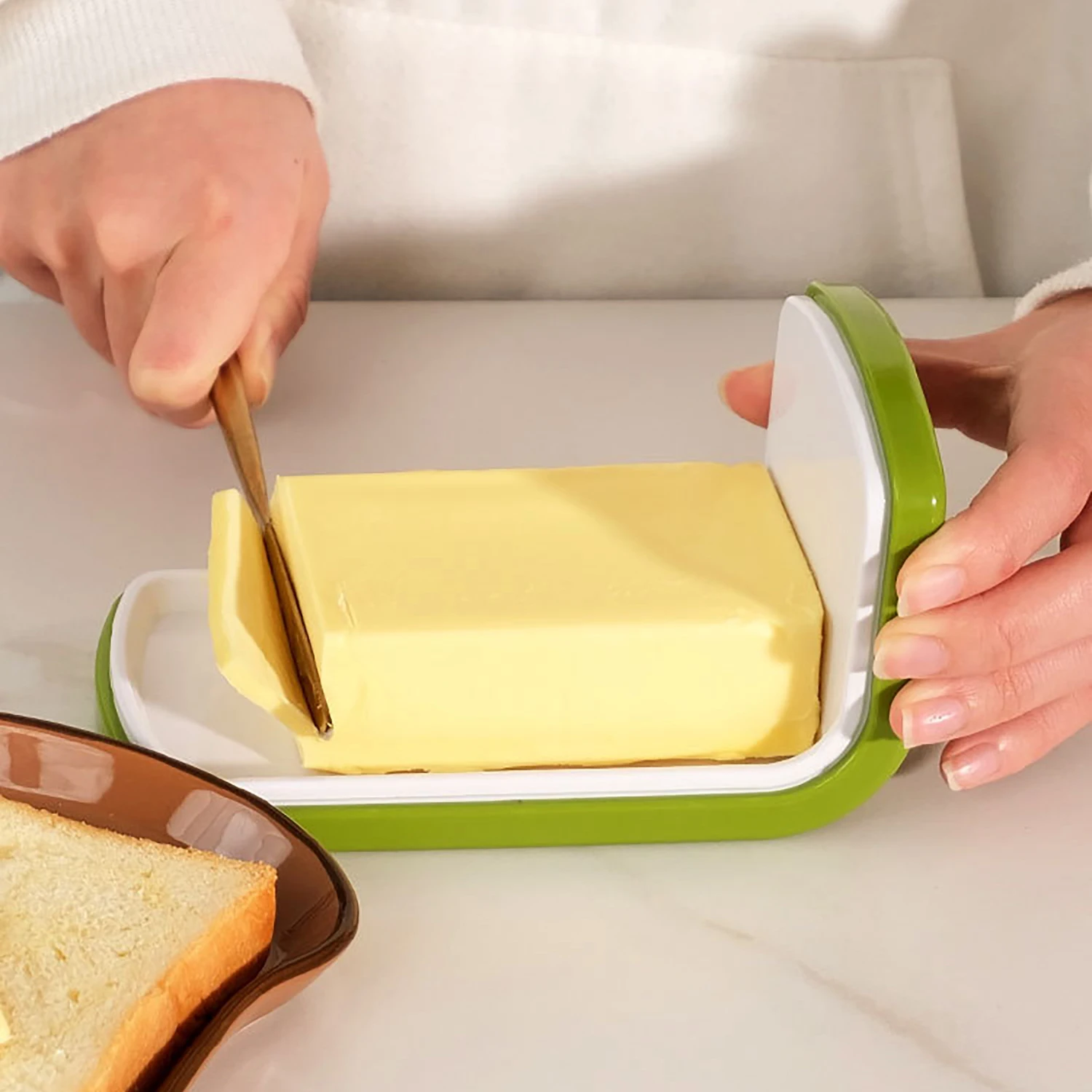 butter storage box joie Butter Storage Box Sliding Lid Design Butter Dish Sealed Fresh-Keeping Storage Cheese Food Grade Fabric Refrigerator