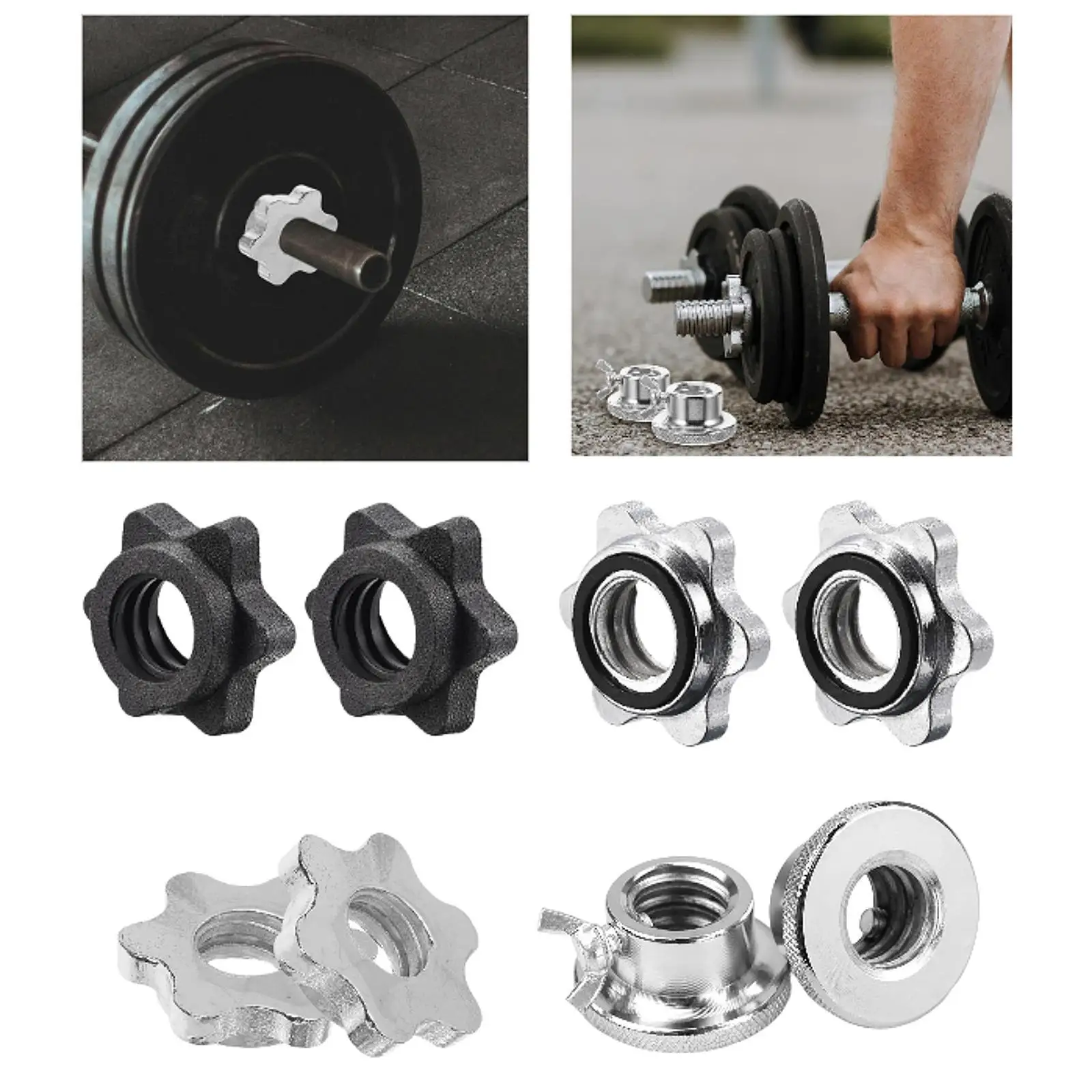 2Pcs Barbell Screw Collars Equipment Steel Replacement for 25mm/0.98inch Bars for Workout Outdoor Indoor Fitness Home Gym 2Pcs Barbell Screw Collars Equipment Steel Replacement for 25mm/0.98inch Bars for Workout Outdoor Indoor Fitness Home Gym