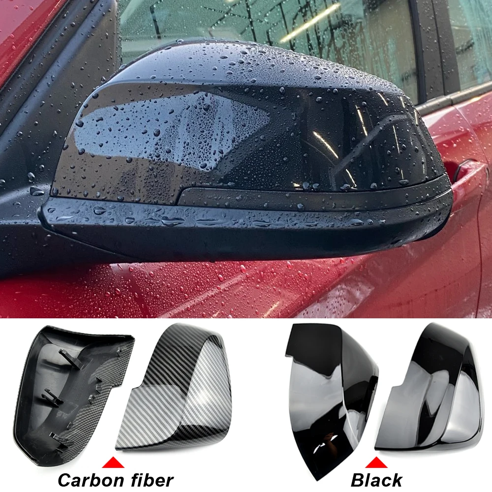 2 Pieces Carbon Look Rearview Mirror Covers Caps For BMW Series 1 2 3 – KIWI CAR PARTS
