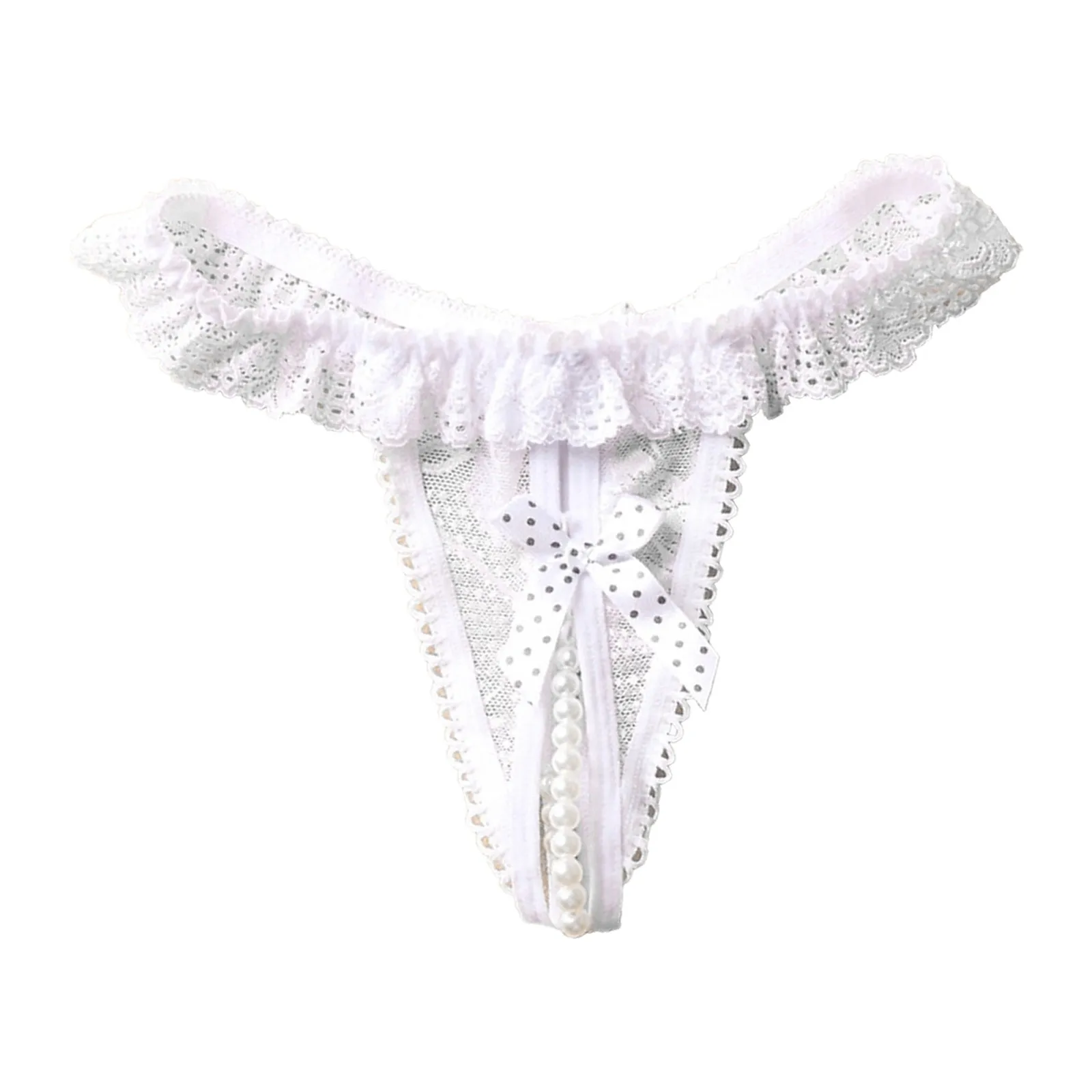 Plus Size Sexy Lingerie Female Panties Pearl Ball Lace Thongs Underwear Women Underpants women panties female underwear lace panties womens underwear