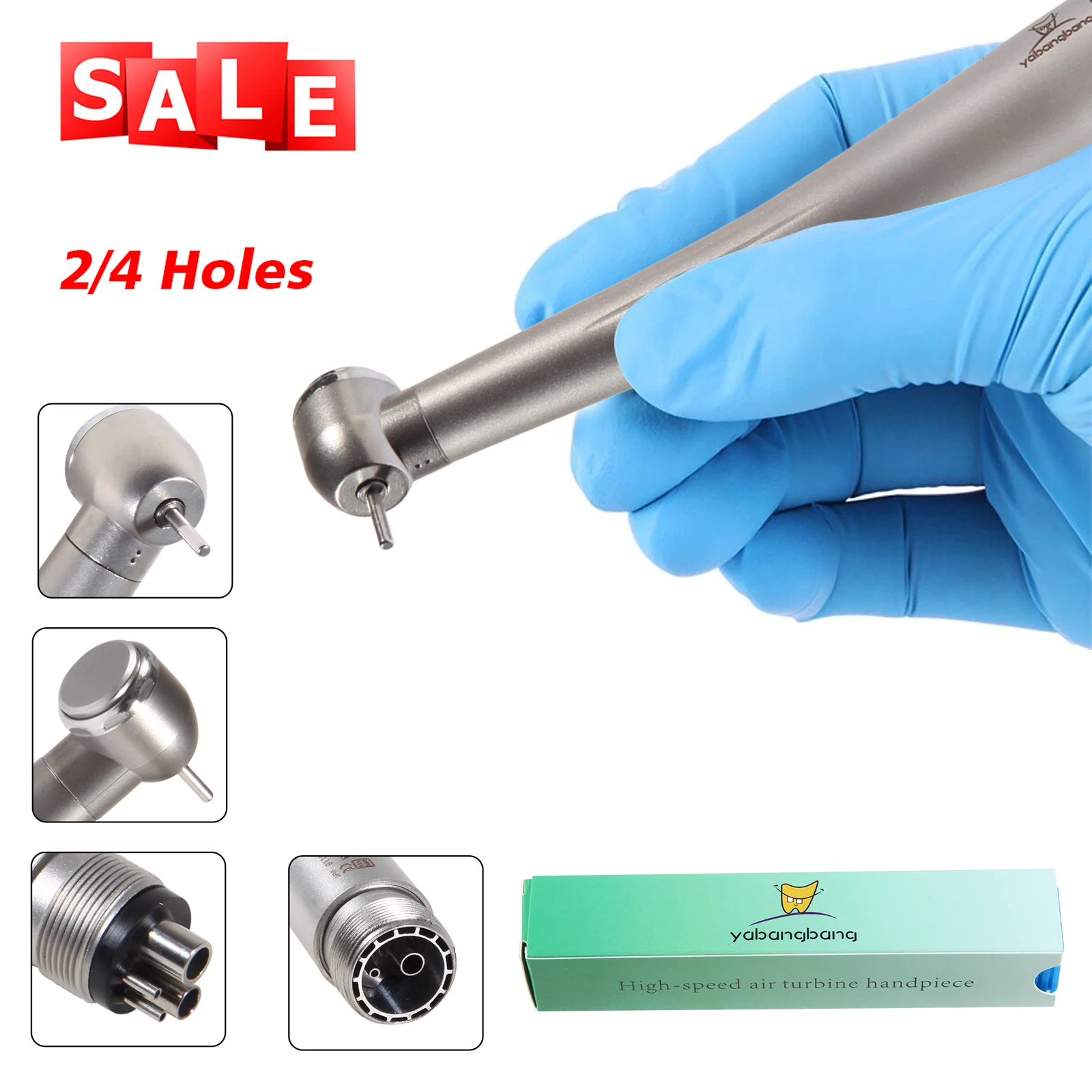 NSK estilo Dental de alta velocidad 2/4 orificios de pulverización única pieza de mano de cabeza grande punta de botón/rotor de cartucho