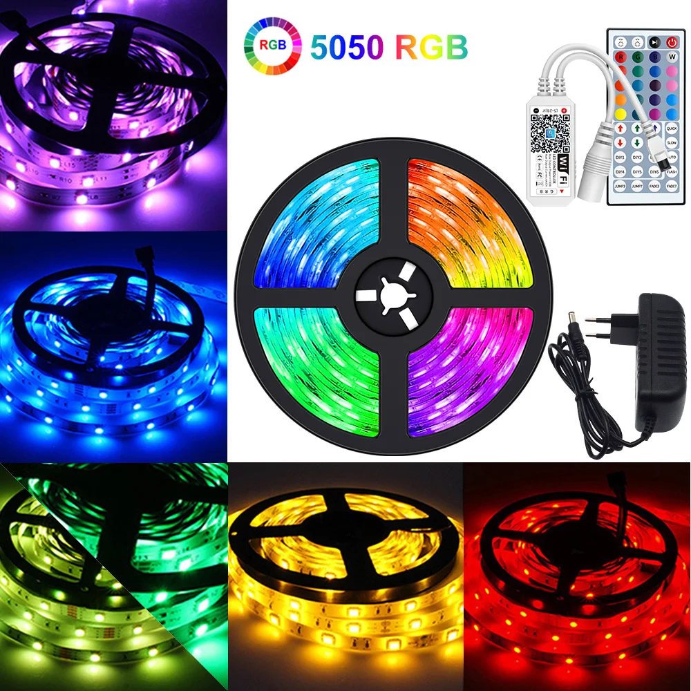 Светодиодная лента RGB 5050 с Wi-Fi управлением гибкая лампа диодами 12 В постоянного