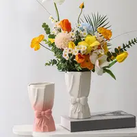 Bowknot Ceramic Vase Ceramic Decorative Branches Vase Creative Desktop Flower Bow Vase Decoration Bouquet Vase For Bookshelf 2