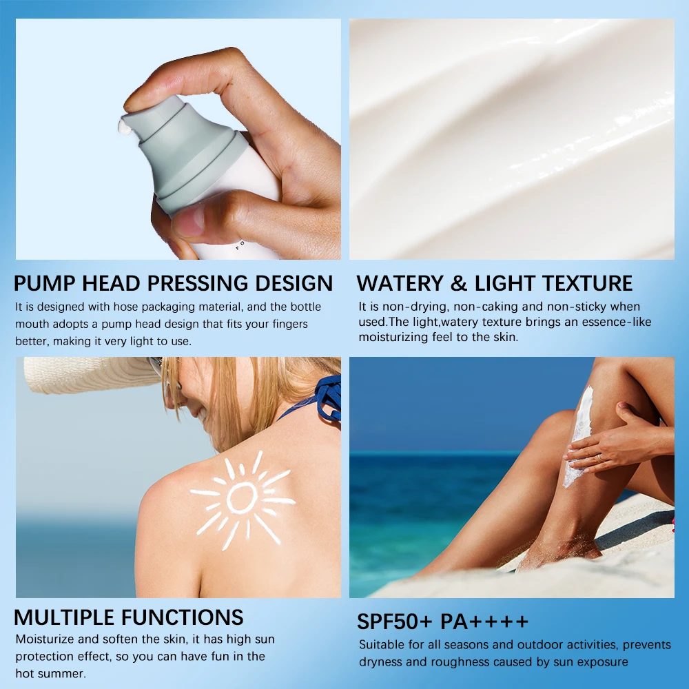 50+ Facial Sunscreen Centella Protector Solar Sunblock Skin Whitening Cream Korean Moisturizing Protector Care Body Sunscreen 4
