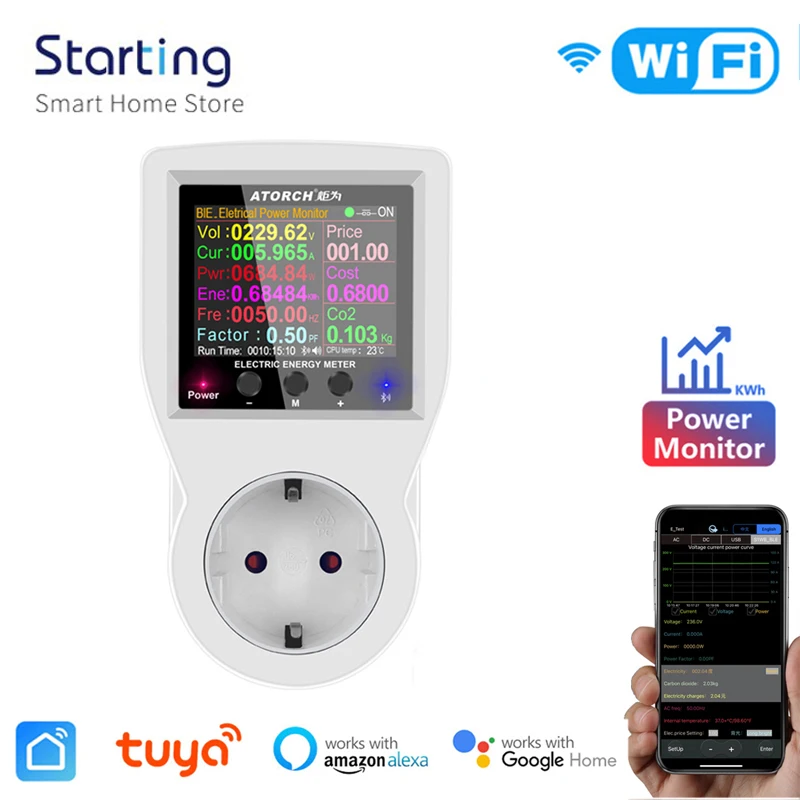 

Tuya WIFI Digital Thermostat Socket Temperature Controller Outlet With Power Metering Smart Life Works with Alexa Google Home