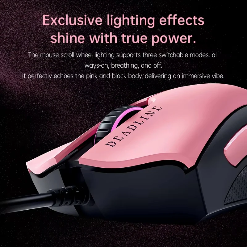 Razer DeathAdder Essential BLACKPINK Edition 유선 게이밍 마우스 PC 노트북 게이머용 인체공학적 e스포츠 게임 마우스