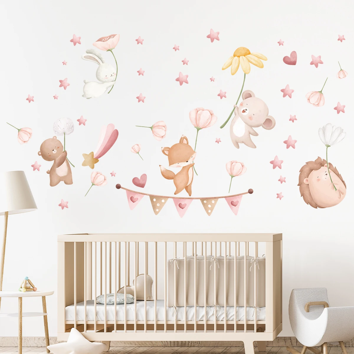 Wall Stickers Wall Sticker 1pc Cartoon Star Animals Wall Stickers Decoration for Bedroom Decor Kids Baby Room Children's Room Wall Decals Living