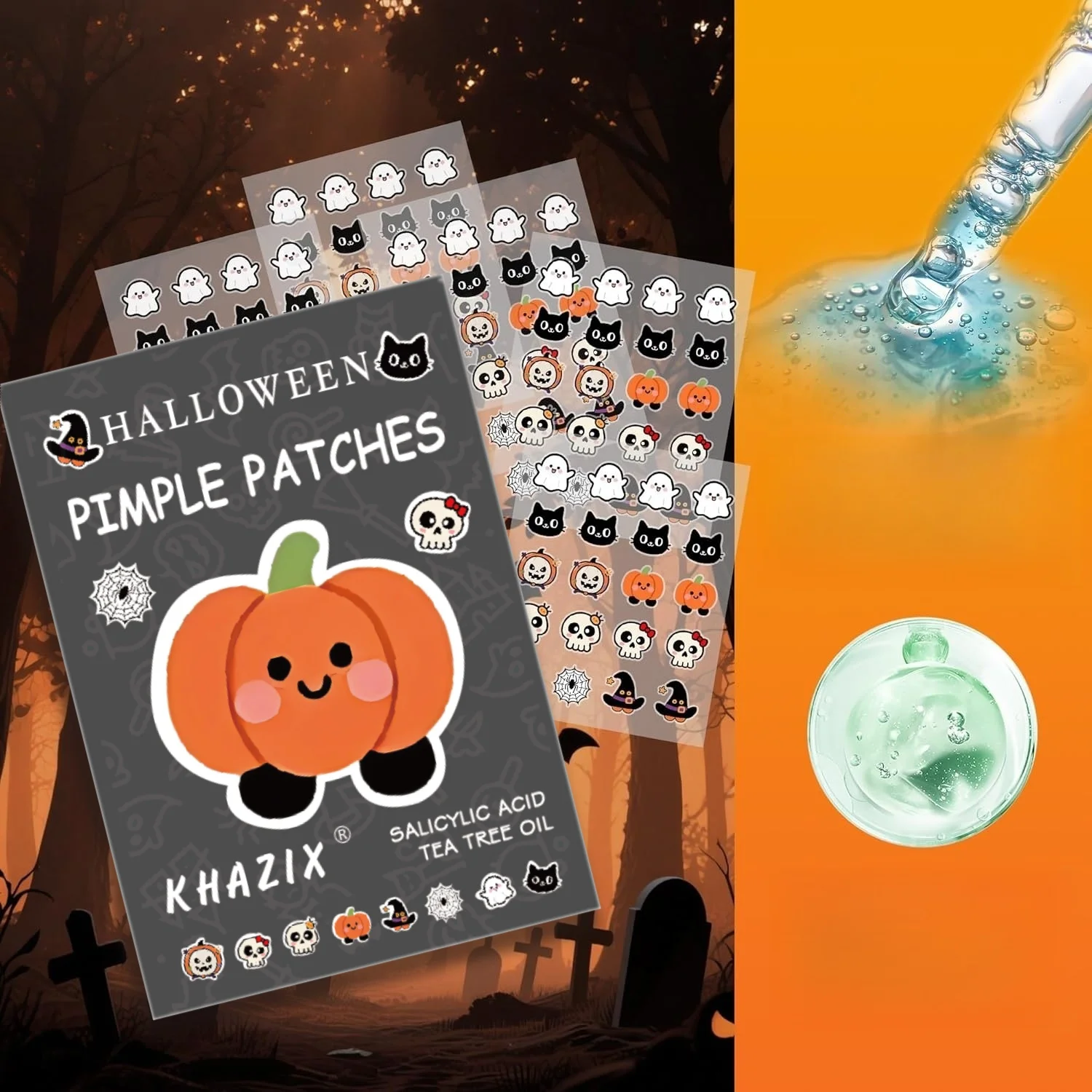 حشو تخزين للبشرة الواضحة! رقع حب الشباب لعيد الميل...