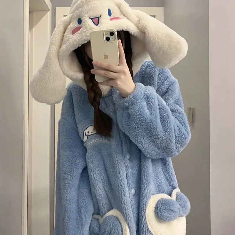 

Nightgown Pajamas Long Robe Homewear Fluffy Pajamas Kigurumi Adult Loungewear Halloween Costumes Full Pajamas Woman Warm Clothes