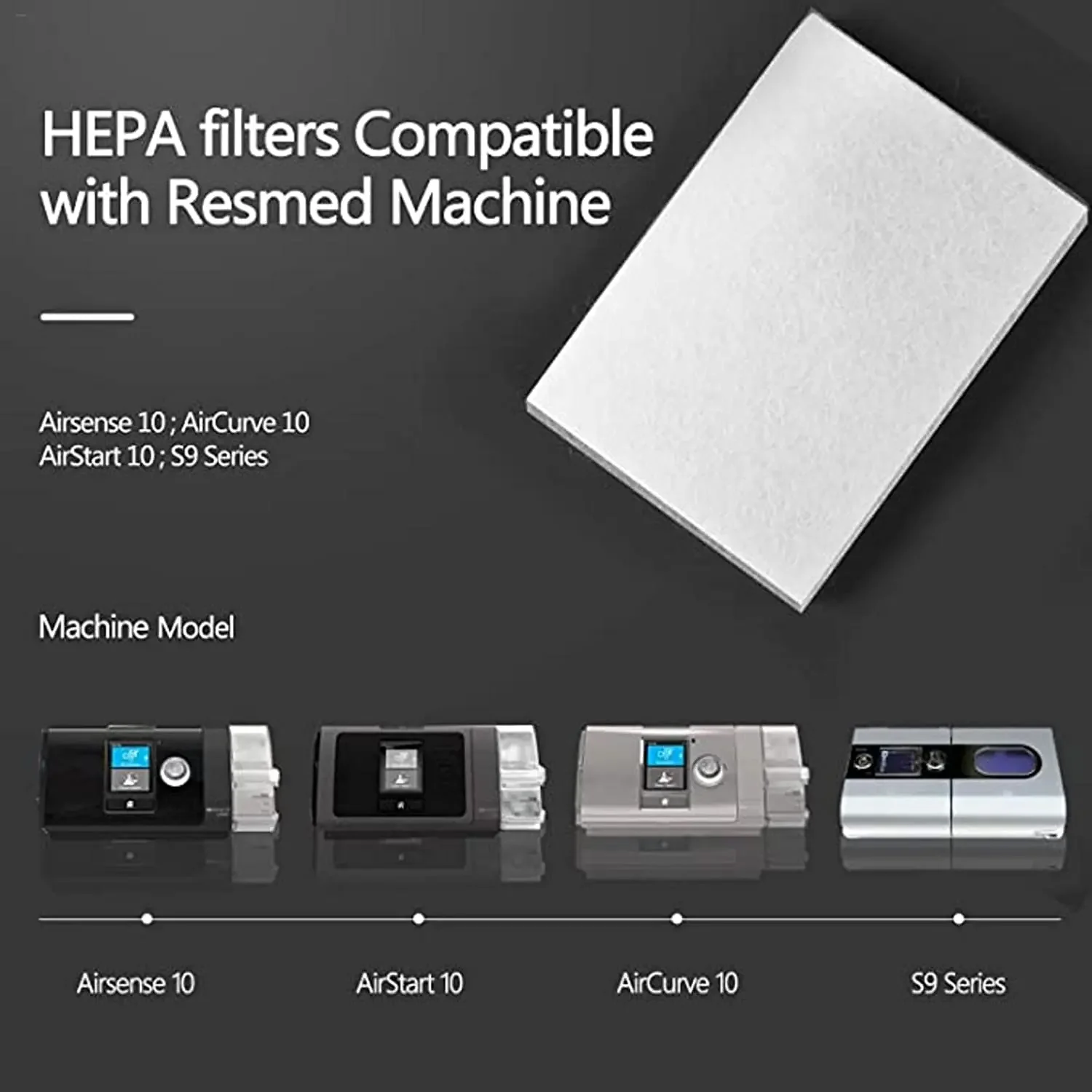 CPAP Foam Filter Universal CPAP Foam Filter Premium Disposable Filters Supplies for ResMed AirSense 10 S9-AirStart Series for Philips Respironics