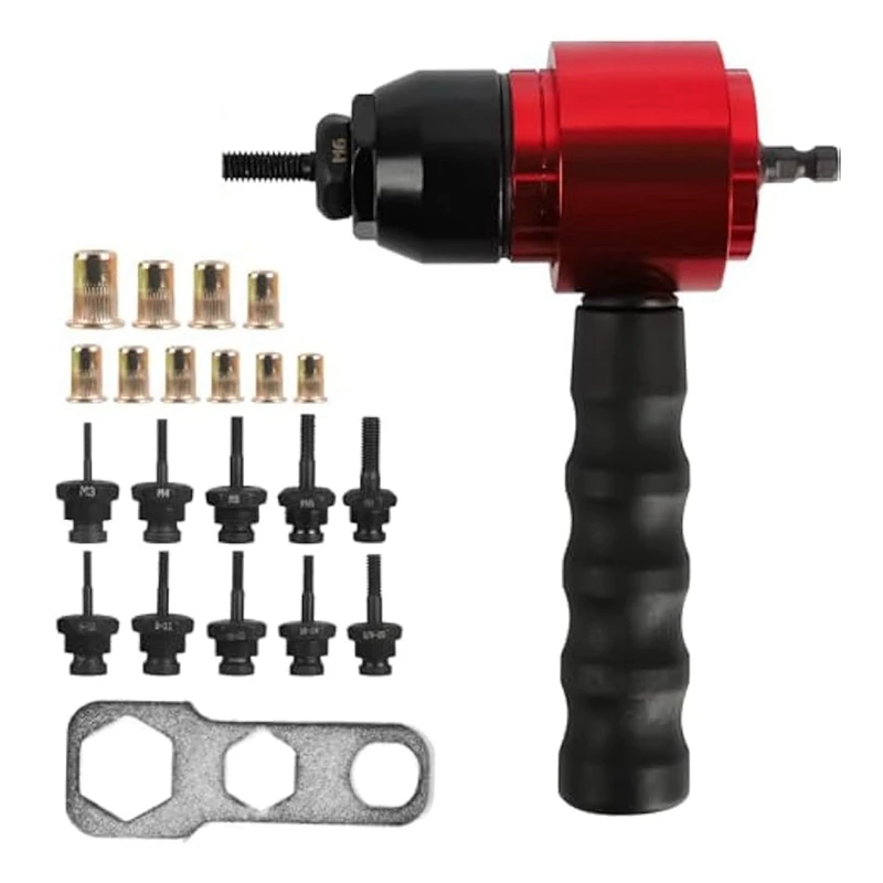 rivet-nut-drill-adaptor-sae-6-32-8-32-10-24-10-32-1-4-20-metric-m3-m4-m5-m6-installed-m8-with-50-rivnuts-thread-insert-durable