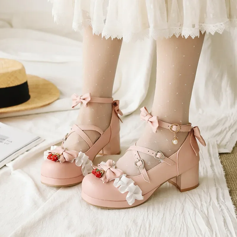 

New Girls Leather Shoes Princess Lolita Children High Heels Student Performance Party Moccasins Baby Toddler Kids Dance Shoes