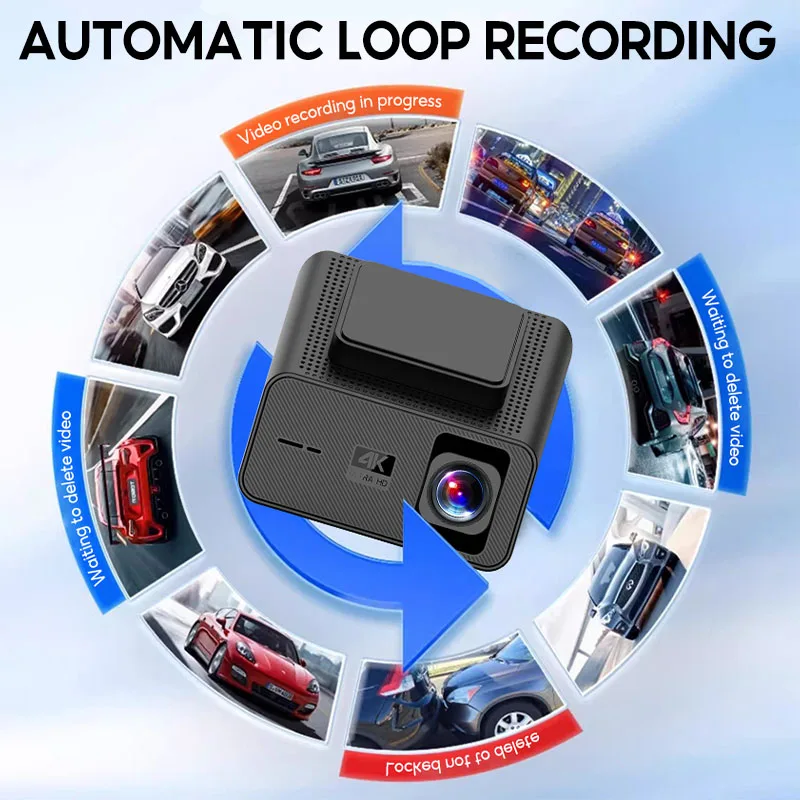 4K Ultra HD Dash Cam Night Vision 170&deg; Wide Angle Dash Camera 2.4G Wifi Smart Connectivity Drive Recorder Car DVR