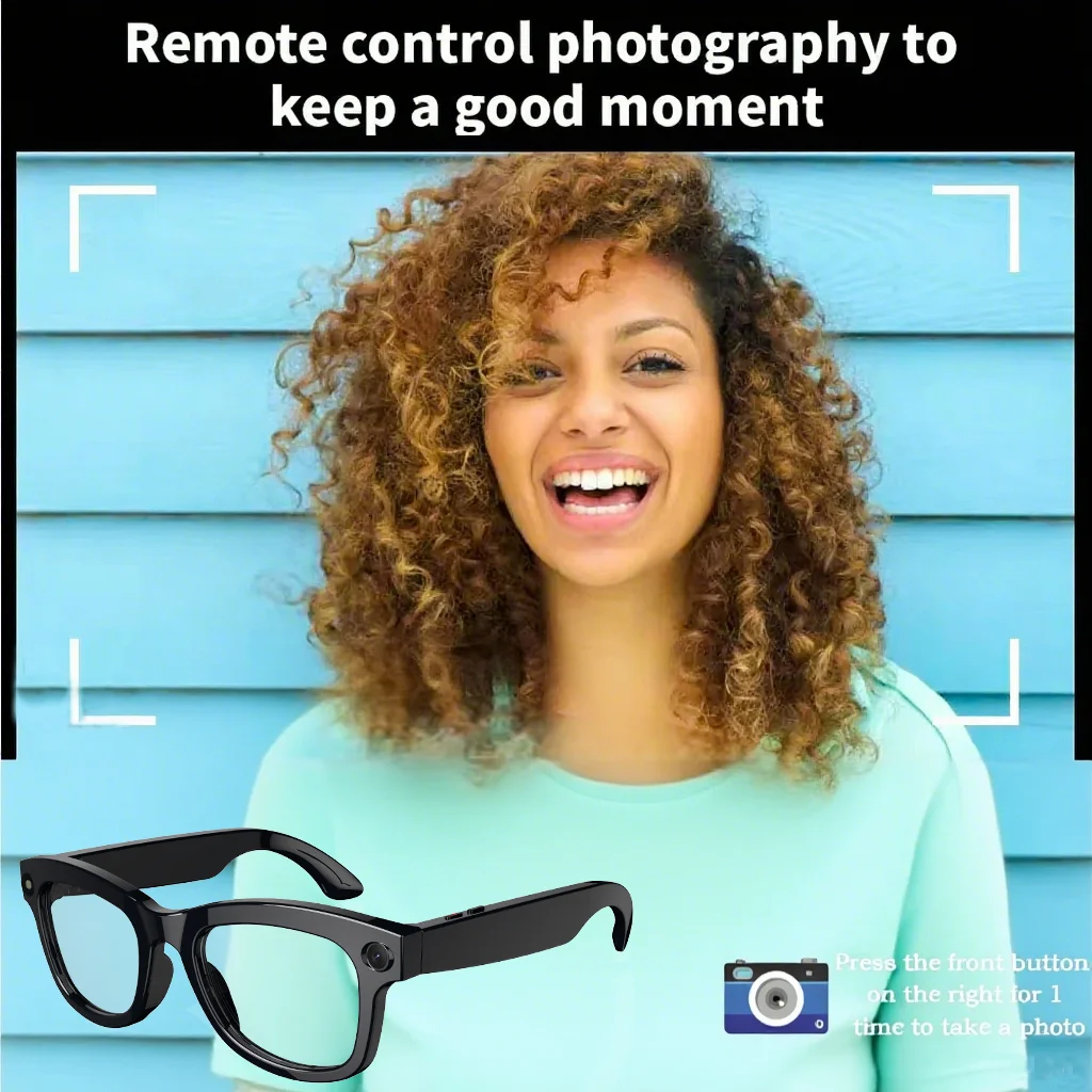 AI Smart Glasses With Camera & ChatGPT – Bluetooth, Real-Time Translation, 500W Camera, Anti-Blue Light Lenses