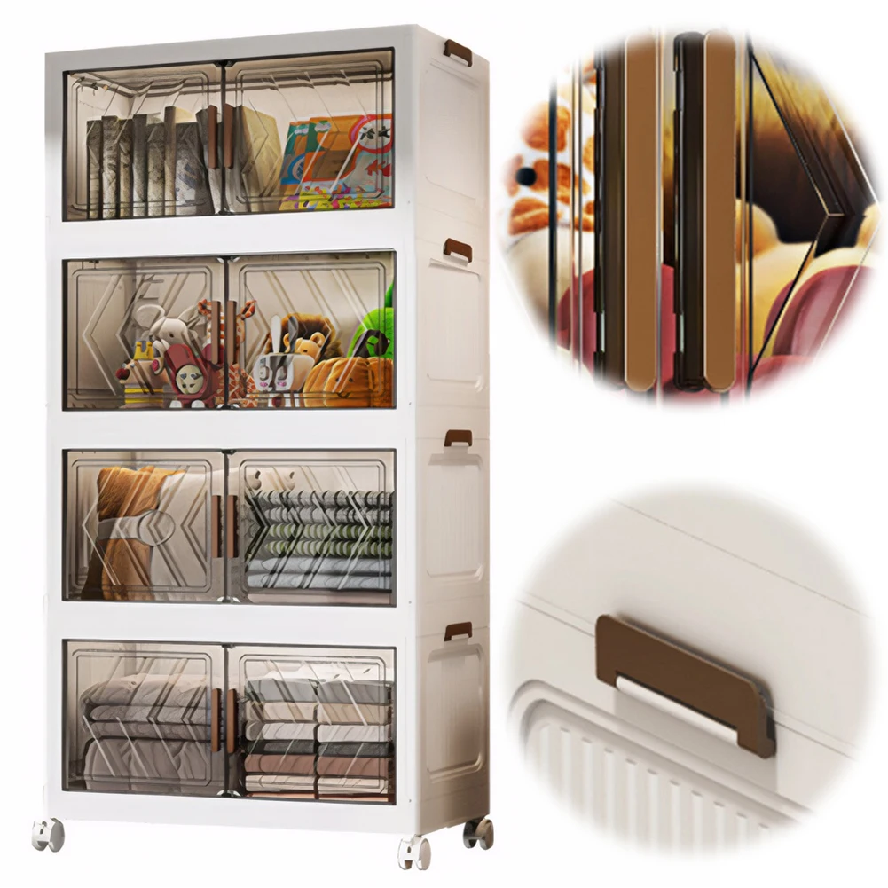Plastic Storage Containers with Doors and Wheels for Home Office