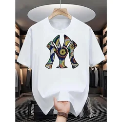 Men's Casual Crew Neck Graphic T - Shirts - Summer Essentials with Fashionable Prints - S (WHITE)