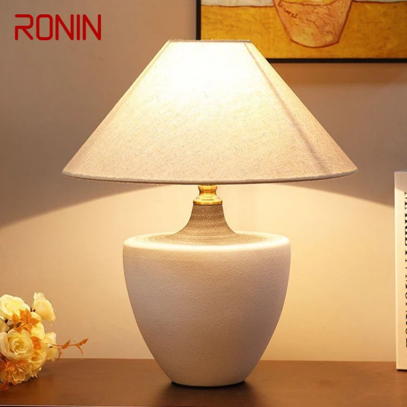 

RONIN Nordic Ceramic Table Lamp Modern Art Living Room Bedroom Study Villa LED Originality Desk Light