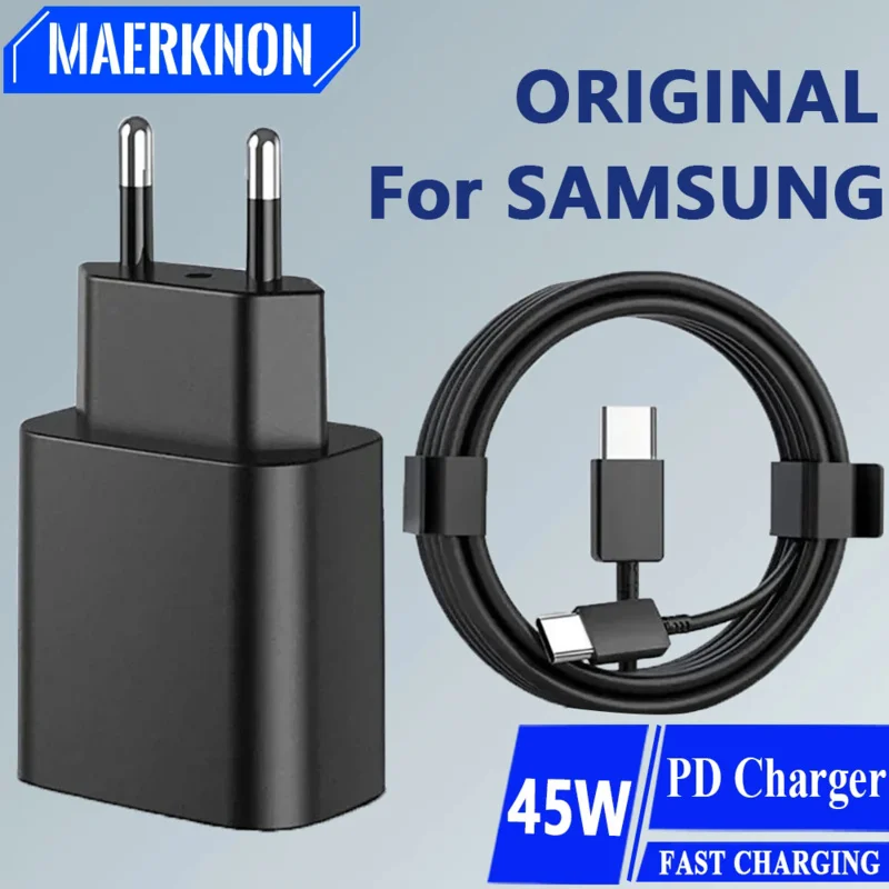 

Original 45W PD charger for Samsung Galaxy S22 S23 ultra note 10 5G USB C mobile phone type C fast quick charging wall adapter