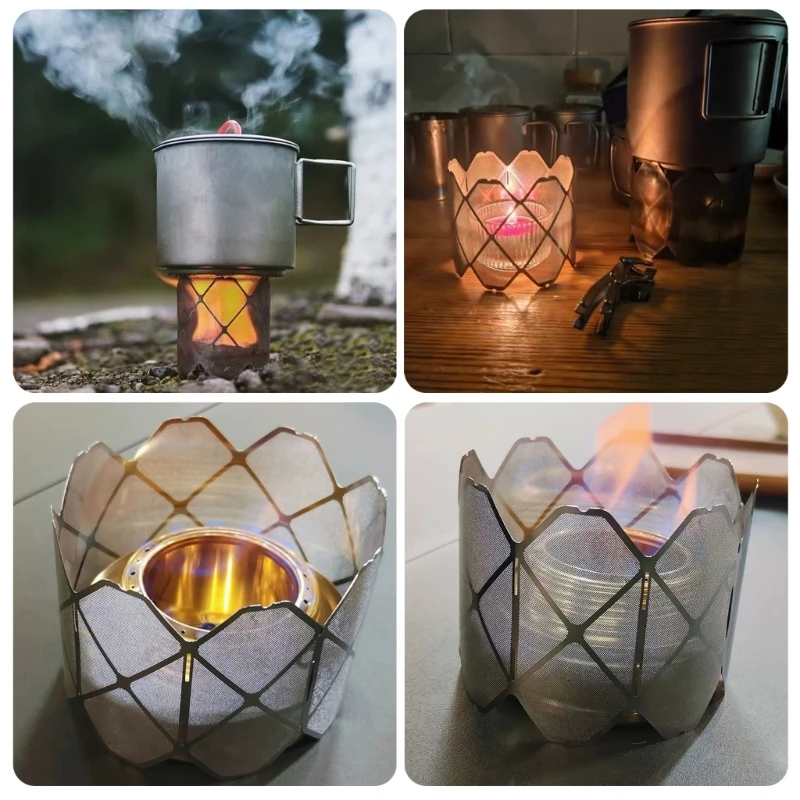 Backpacking Alcohols Stove Windbreak Plate Lightweight Stainless Steel Stove Folding Windscreen For Outdoor Camping Use 6
