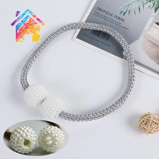 1 Piece of New Pearl Buckle Curtain Clip Curtain Frame Lace Buckle Clip Hanging Ball Buckle Lace Curtain Accessories Home Decora 1 Pcs Silver